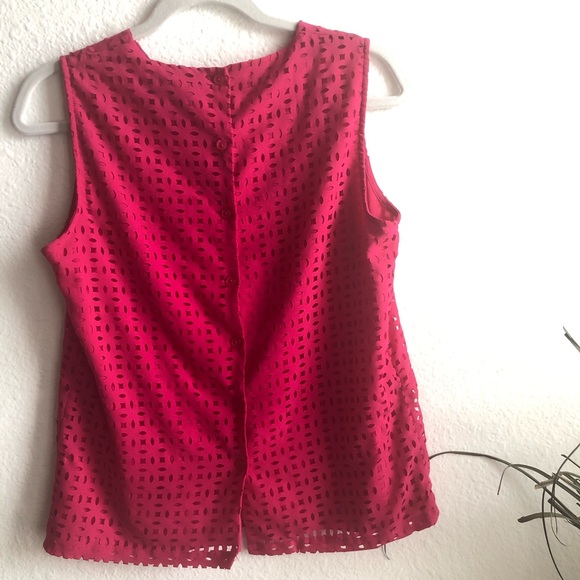 Pink eyelet cynthia rowley button back - Picture 5 of 7